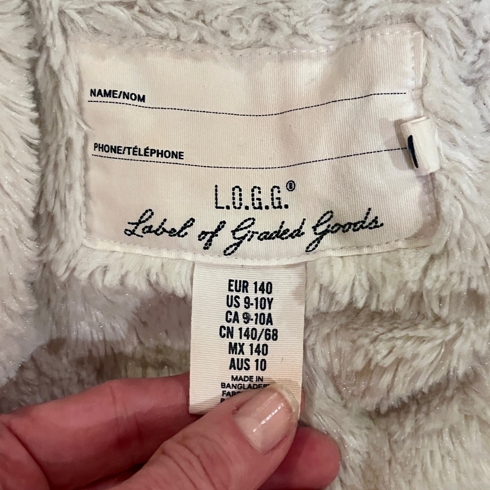 H&M Utility Jacket Faux Sherpa Lined Size 9 10 - Picture 4 of 9
